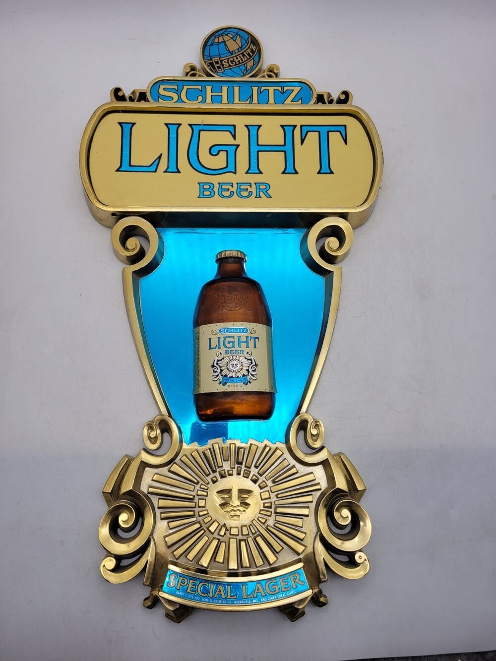 Vintage Schlitz Light Beer Special Lager Beer Sign bottle *See pictures*